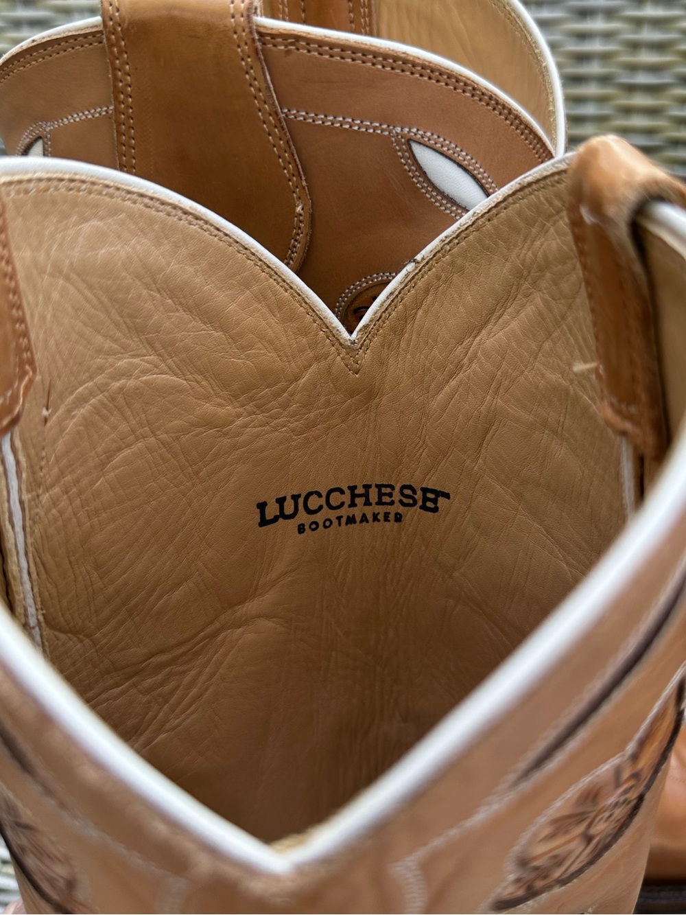 NWT Lucchese x Ralph Lauren Polo Western Boots 10 Cowboy Cowgirl Tobacco USA - Picture 10 of 13